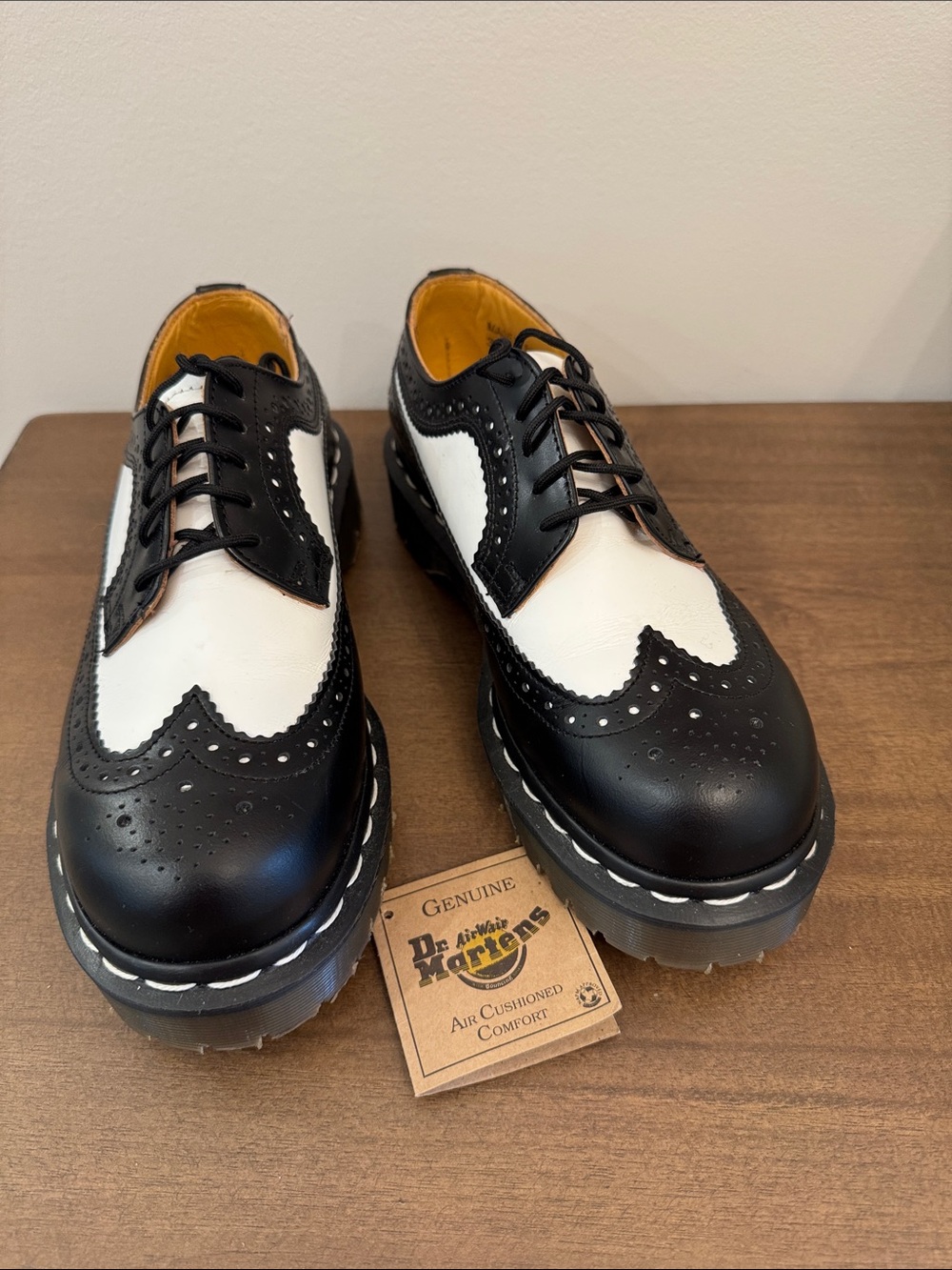 Dr. Martens Made in England OG Black & White Bex Brogue Oxfords